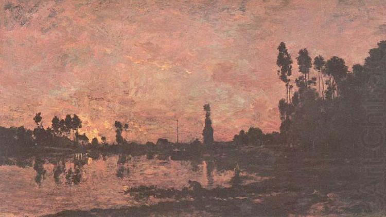 Charles-Francois Daubigny Sonnenuntergang an der Oise china oil painting image